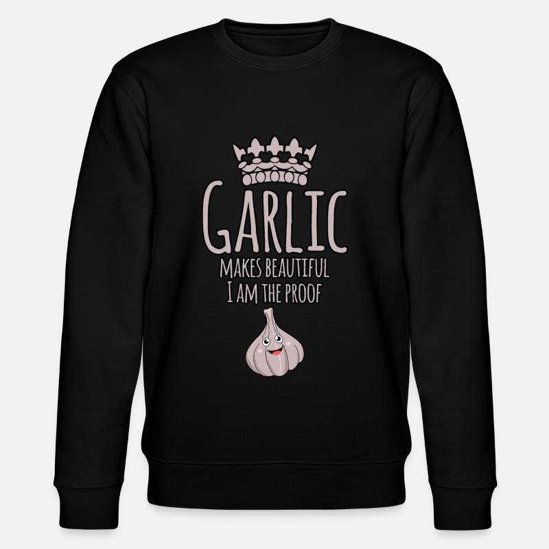Knoblauch Spruch Knoblauchzehe - Stanley/Stella Unisex Bio-Sweatshirt CHANGER  - Schwarz