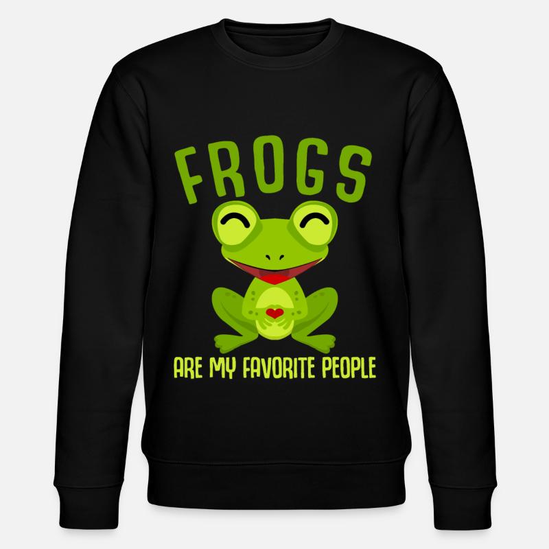 Frog with heart frogs - Stanley/Stella CHANGER Unisex Organic Sweatshirt - black