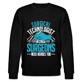 Chirurgischer Assistent - Stanley/Stella Unisex Bio-Sweatshirt CHANGER  - Schwarz - Vorne - Nik (191cm) & Marisol (170cm)