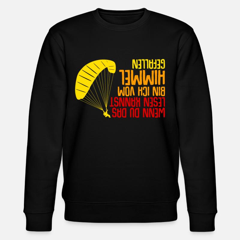 Gleitsegeln Spruch Paragliding - Stanley/Stella Unisex Bio-Sweatshirt CHANGER  - Schwarz