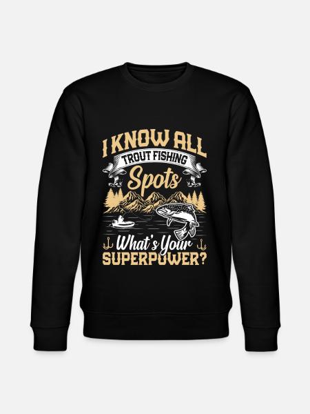 Funny Fishing Men Women - Stanley/Stella CHANGER Unisex Organic Sweatshirt - black