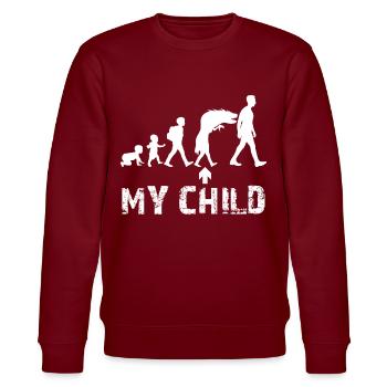 Parents Puberty Mother Father - Stanley/Stella CHANGER Unisex Organic Sweatshirt - burgundy - Front - Nik (191cm) & Marisol (170cm)