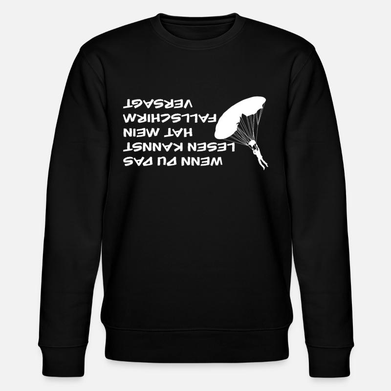 Fallschirm Skydiving Fallschirmspringer - Stanley/Stella Unisex Bio-Sweatshirt CHANGER  - Schwarz
