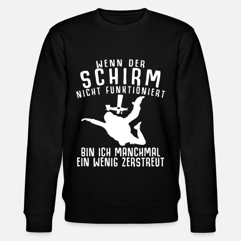 Fallschirmspringer Spruch Fallschirm - Stanley/Stella Unisex Bio-Sweatshirt CHANGER - Schwarz