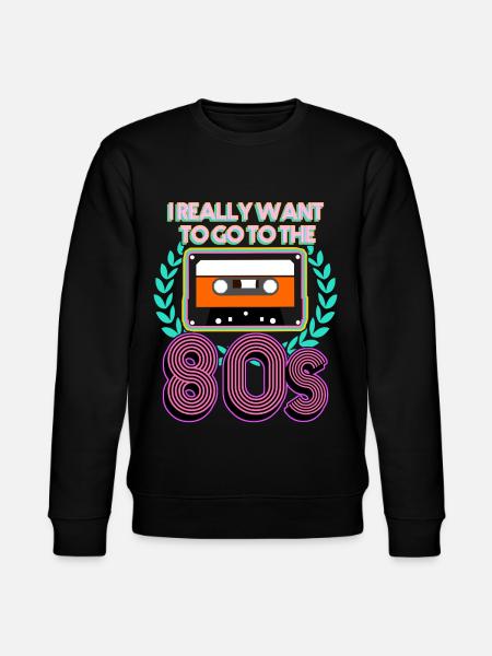80er Party Nostalgie 80s 1980 Disco - Stanley/Stella Unisex Bio-Sweatshirt CHANGER  - Schwarz
