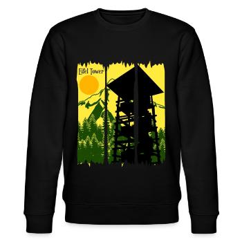 Eifel Wandern Mittelgebirge Eifler - Stanley/Stella Unisex Bio-Sweatshirt CHANGER  - Schwarz - Vorne - Nik (191cm) & Marisol (170cm)