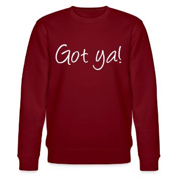 Tits Chest Boobs - Stanley/Stella CHANGER Unisex Organic Sweatshirt - burgundy - Front - Nik (191cm) & Marisol (170cm)
