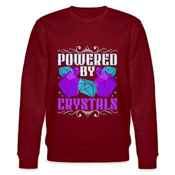 Healing Crystal Crystals Powered By Crystals - Stanley/Stella CHANGER Unisex Organic Sweatshirt - burgundy - Front - Nik (191cm) & Marisol (170cm)
