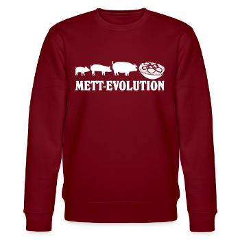 Mettbrötchen Hackfleisch Mett - Stanley/Stella Unisex Bio-Sweatshirt CHANGER  - Burgunderrot - Vorne - Nik (191cm) & Marisol (170cm)