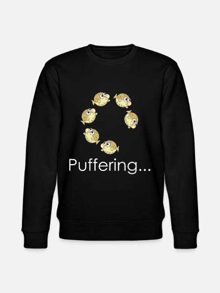 Bufferring Pufferfish - Stanley/Stella CHANGER Unisex Organic Sweatshirt - black