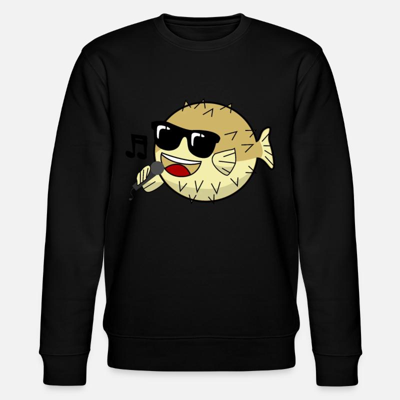 Singing Puffer Fish - Stanley/Stella CHANGER Unisex Organic Sweatshirt - black