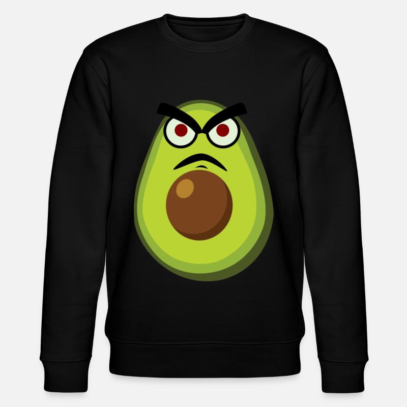 Avocados Grumpy Avocado - Stanley/Stella CHANGER Unisex Organic Sweatshirt - black