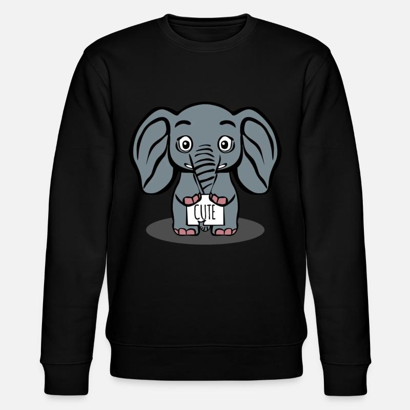 Elephant Cute Elephants - Stanley/Stella Unisex Bio-Sweatshirt CHANGER  - Schwarz
