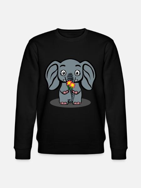 Elephant with Flowers Elephants - Stanley/Stella Unisex Bio-Sweatshirt CHANGER  - Schwarz