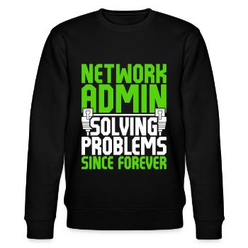 Network administrator - Stanley/Stella CHANGER Unisex Organic Sweatshirt - black - Front - Nik (191cm) & Marisol (170cm)