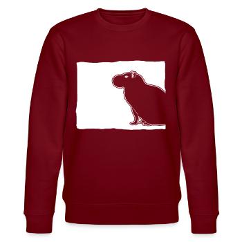 Capybaras - Stanley/Stella Unisex Bio-Sweatshirt CHANGER  - Burgunderrot - Vorne - Nik (191cm) & Marisol (170cm)