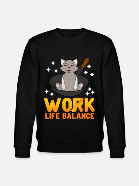 Wok Cat Cooking - Stanley/Stella CHANGER Unisex Organic Sweatshirt - black