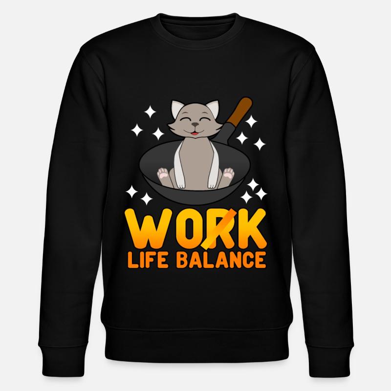 Cuisine de chat au wok - Sweat bio CHANGER Stanley/Stella Unisexe - noir