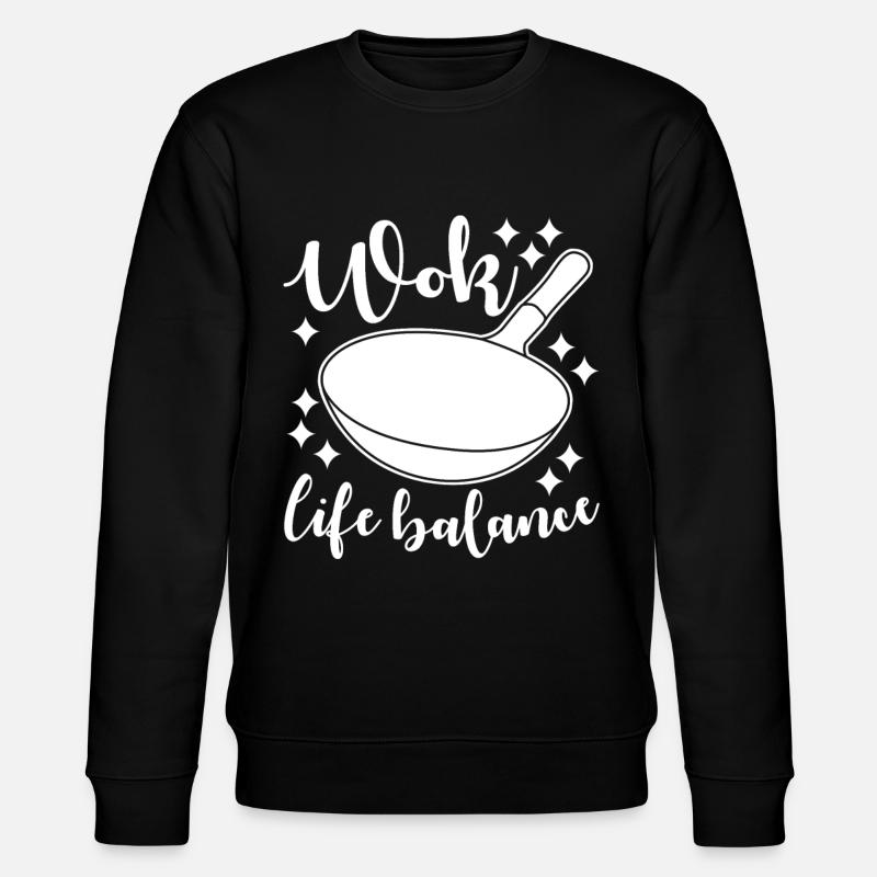 Wok Cooking Pan - Stanley/Stella CHANGER Unisex Organic Sweatshirt - black
