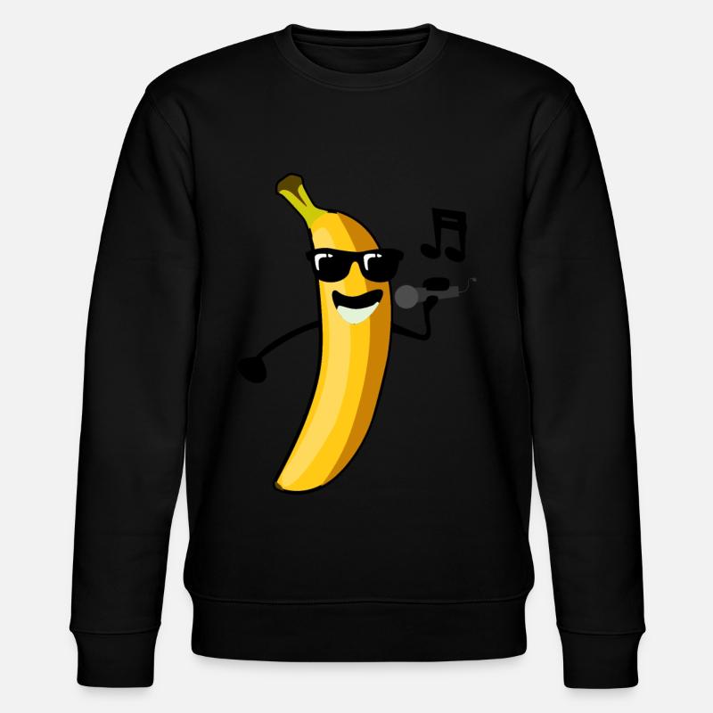 Bananas Singing Banana - Stanley/Stella CHANGER Unisex Organic Sweatshirt - black