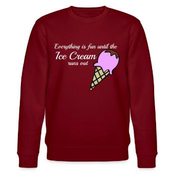 Ice Cream Joke Icecream - Stanley/Stella Unisex Bio-Sweatshirt CHANGER  - Burgunderrot - Vorne - Nik (191cm) & Marisol (170cm)