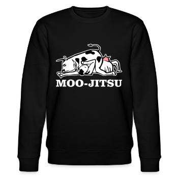 Ju-Jitsu Cow Brasilian Jiu-Jitsu BJJ - Stanley/Stella Unisex Bio-Sweatshirt CHANGER  - Schwarz - Vorne - Nik (191cm) & Marisol (170cm)