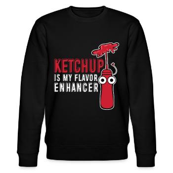 Tomato Ketchup Joke - Stanley/Stella Unisex Bio-Sweatshirt CHANGER  - Schwarz - Vorne - Nik (191cm) & Marisol (170cm)
