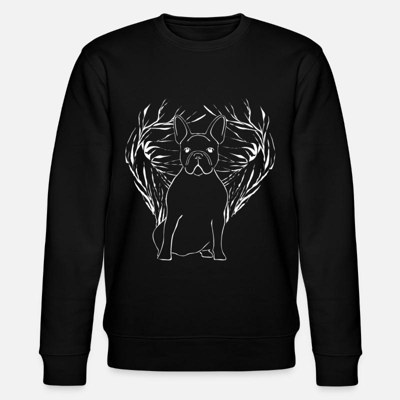 French Bulldog with Tree - Stanley/Stella CHANGER Unisex Organic Sweatshirt - black
