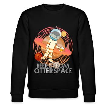 Otter in Space with Beer - Stanley/Stella Unisex Bio-Sweatshirt CHANGER  - Schwarz - Vorne - Nik (191cm) & Marisol (170cm)