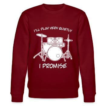 Drummer Drum Drumset Drums - Stanley/Stella CHANGER Unisex Organic Sweatshirt - burgundy - Front - Nik (191cm) & Marisol (170cm)