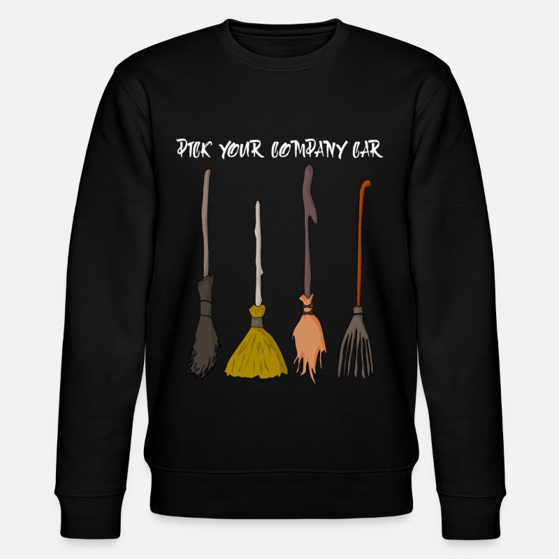 Witch's Broom Halloween Witch Witchcraft - Stanley/Stella CHANGER Unisex Organic Sweatshirt - black