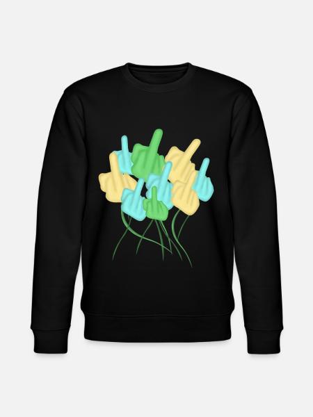 Middle Finger Flower Misanthrope - Stanley/Stella CHANGER Unisex Organic Sweatshirt - black