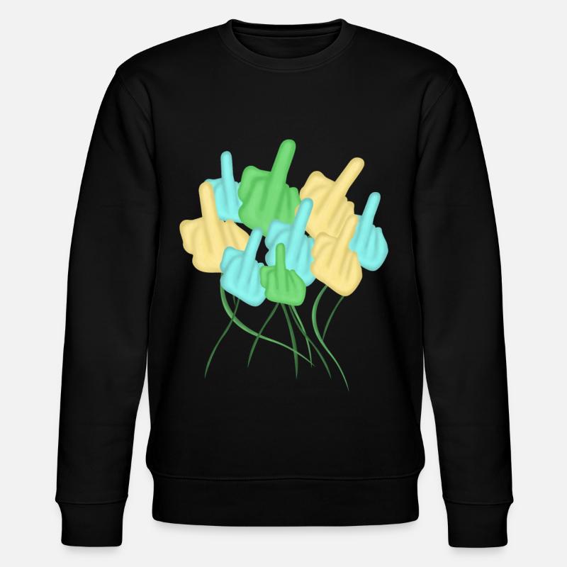 Doigt d’honneur fleur Misanthrope - Sweat bio CHANGER Stanley/Stella Unisexe - noir