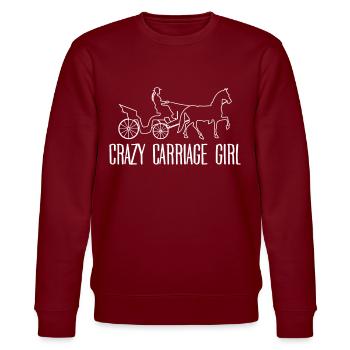 Horse Carriage Girl Coachman - Stanley/Stella CHANGER Unisex Organic Sweatshirt - burgundy - Front - Nik (191cm) & Marisol (170cm)
