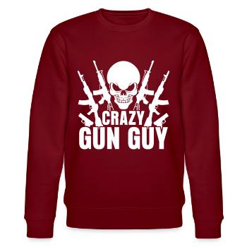 Weapons Firearm Pistol Gun Guns Rifle - Stanley/Stella Unisex Bio-Sweatshirt CHANGER  - Burgunderrot - Vorne - Nik (191cm) & Marisol (170cm)
