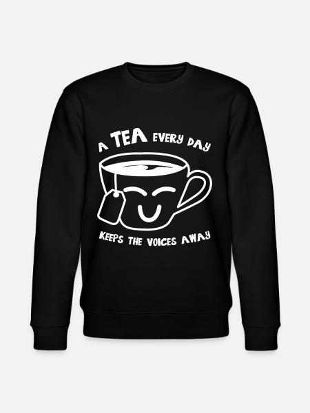 Tea Bag Teapot Tea Cup - Stanley/Stella CHANGER Unisex Organic Sweatshirt - black