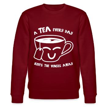 Sachet de thé Théière Tasse à thé - Sweat bio CHANGER Stanley/Stella Unisexe - bordeaux - Devant - Nik (191cm) & Marisol (170cm)