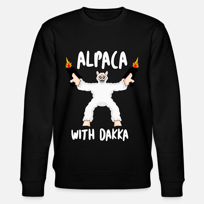 Alpaca with Dakka Alpacas - Stanley/Stella CHANGER Unisex Organic Sweatshirt - black