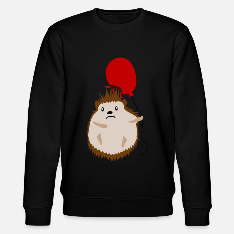 Hedgehog Red Balloon Hedgehogs - Stanley/Stella CHANGER Unisex Organic Sweatshirt - black