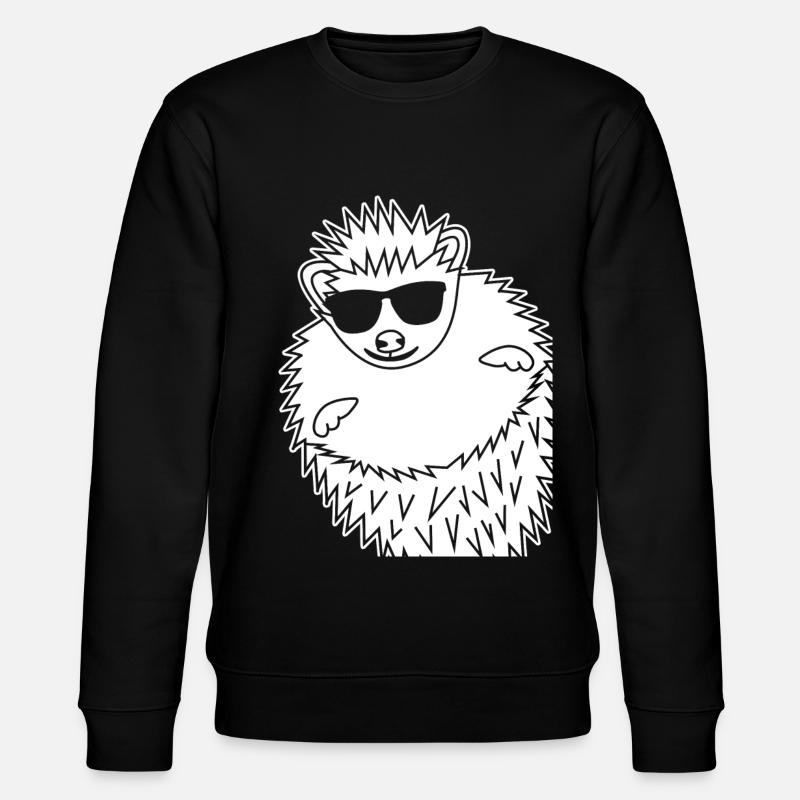 Hedgehog with Sunglasses Hedgehogs - Stanley/Stella CHANGER Unisex Organic Sweatshirt - black
