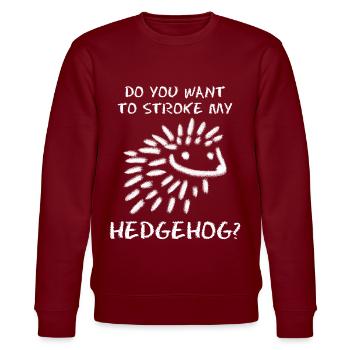 Hedgehog Joke Hedgehogs - Stanley/Stella Unisex Bio-Sweatshirt CHANGER  - Burgunderrot - Vorne - Nik (191cm) & Marisol (170cm)