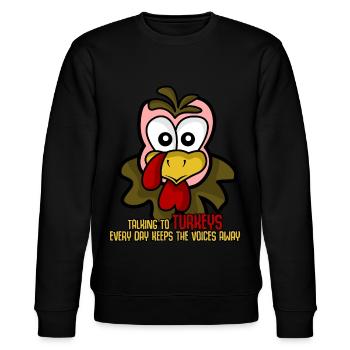 Turkey Turkeys - Stanley/Stella Unisex Bio-Sweatshirt CHANGER  - Schwarz - Vorne - Nik (191cm) & Marisol (170cm)