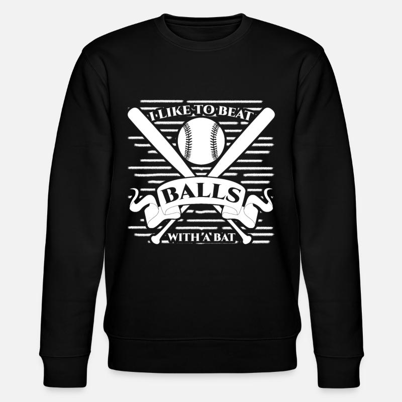 Baseball Bats and Baseball - Stanley/Stella CHANGER Unisex Organic Sweatshirt - black