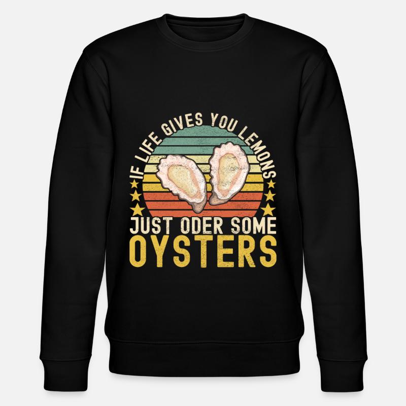Oysters Oyster Lovers - Stanley/Stella CHANGER Unisex Organic Sweatshirt - black