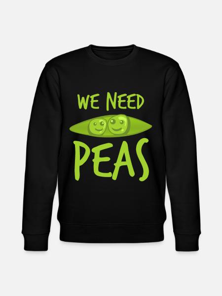 Pea Vegetarian Vegan Peas - Stanley/Stella CHANGER Unisex Organic Sweatshirt - black