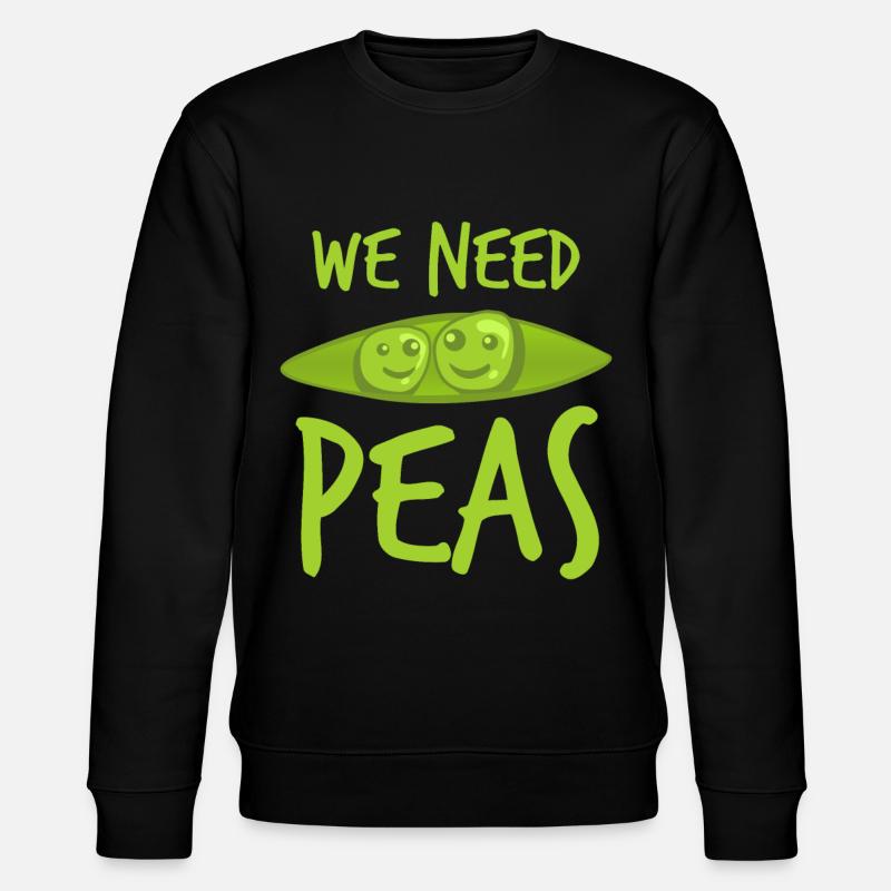 Pea Vegetarian Vegan Peas - Stanley/Stella Unisex Bio-Sweatshirt CHANGER  - Schwarz