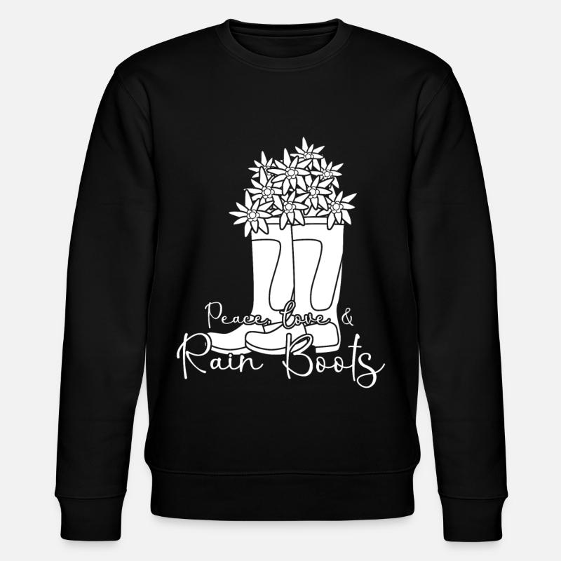 Rain Boots with Flowers - Stanley/Stella Unisex Bio-Sweatshirt CHANGER  - Schwarz