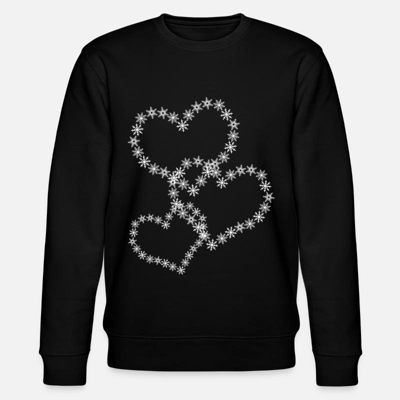 Snow Hearts Snowflake Snowflakes - Stanley/Stella CHANGER Unisex Organic Sweatshirt - black