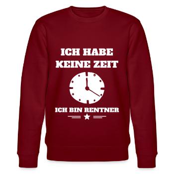 Rentner Ruhestand Arbeit Job Rente Geschenkidee - Stanley/Stella Unisex Bio-Sweatshirt CHANGER  - Burgunderrot - Vorne - Nik (191cm) & Marisol (170cm)