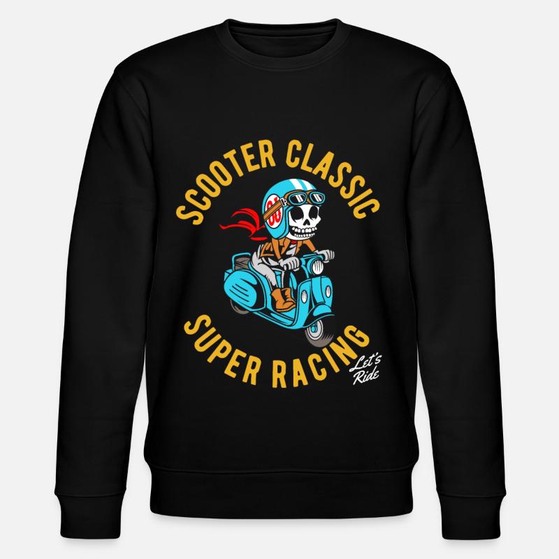 Motorroller classic Skelett - Stanley/Stella Unisex Bio-Sweatshirt CHANGER  - Schwarz